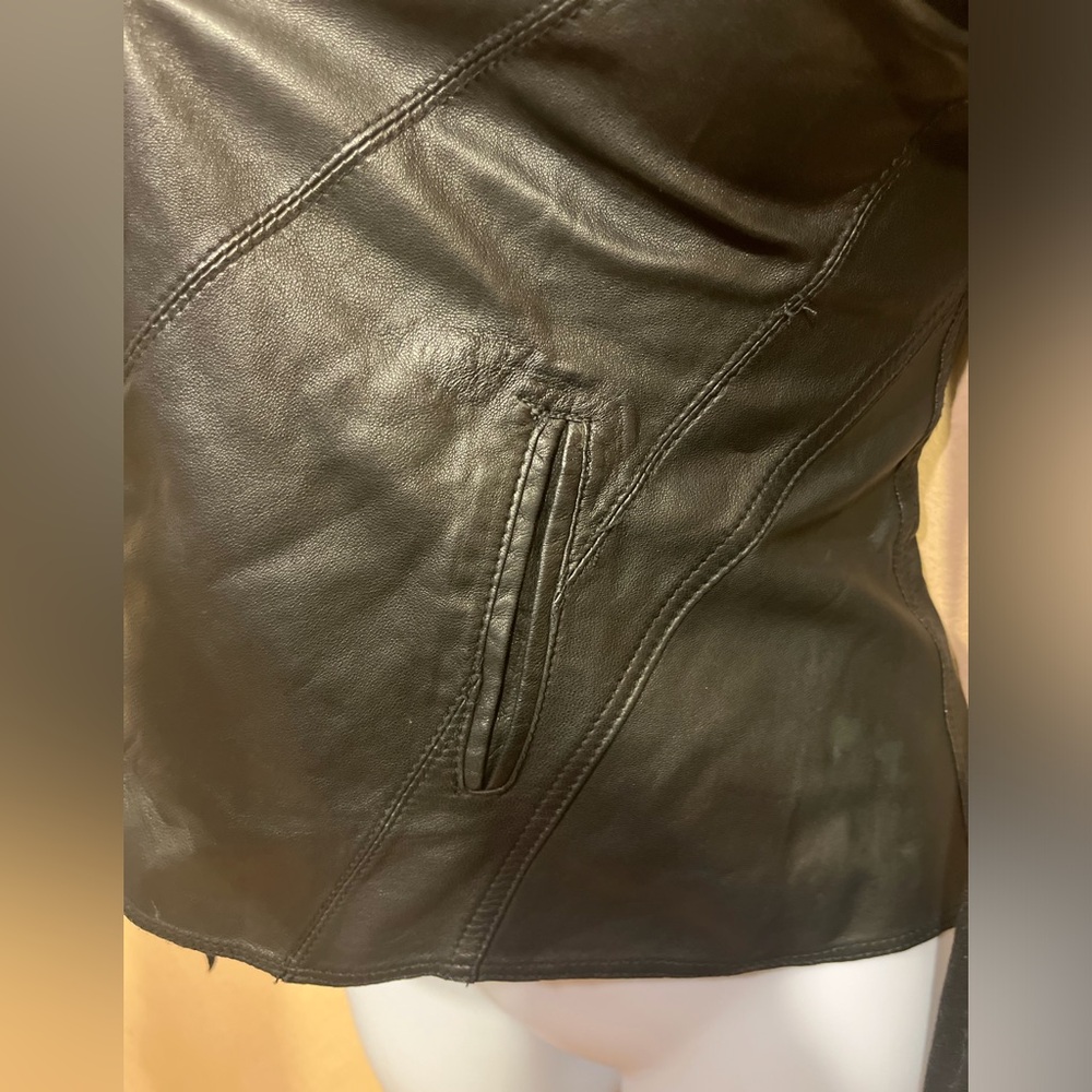 Bebe Leather Cropped Moto Jacket - Picture 7 of 7